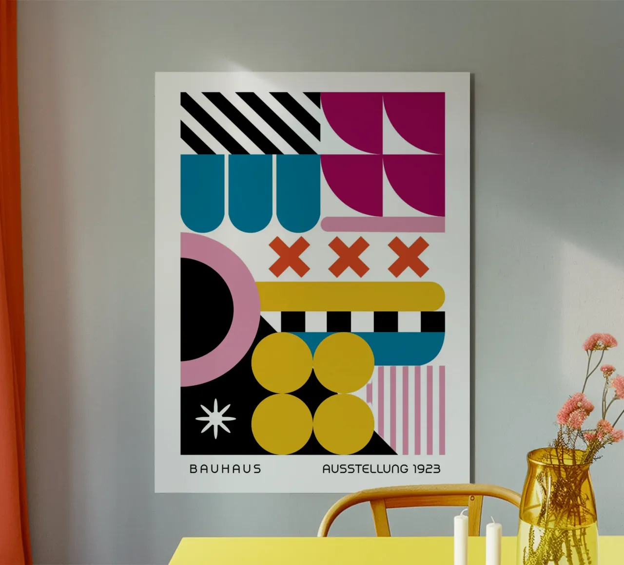 Mostra Bauhaus 1923 Forme astratte di colore Manifesto alluminio dibond da Casa Vibes