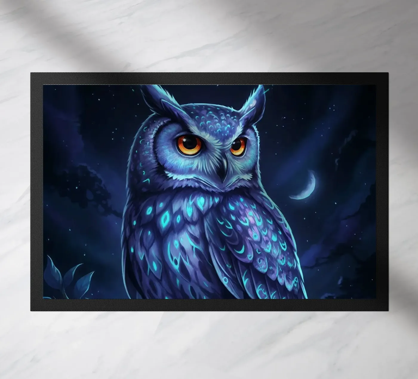 Dunkler Eulennebel Fußmatte von LM2Kone III