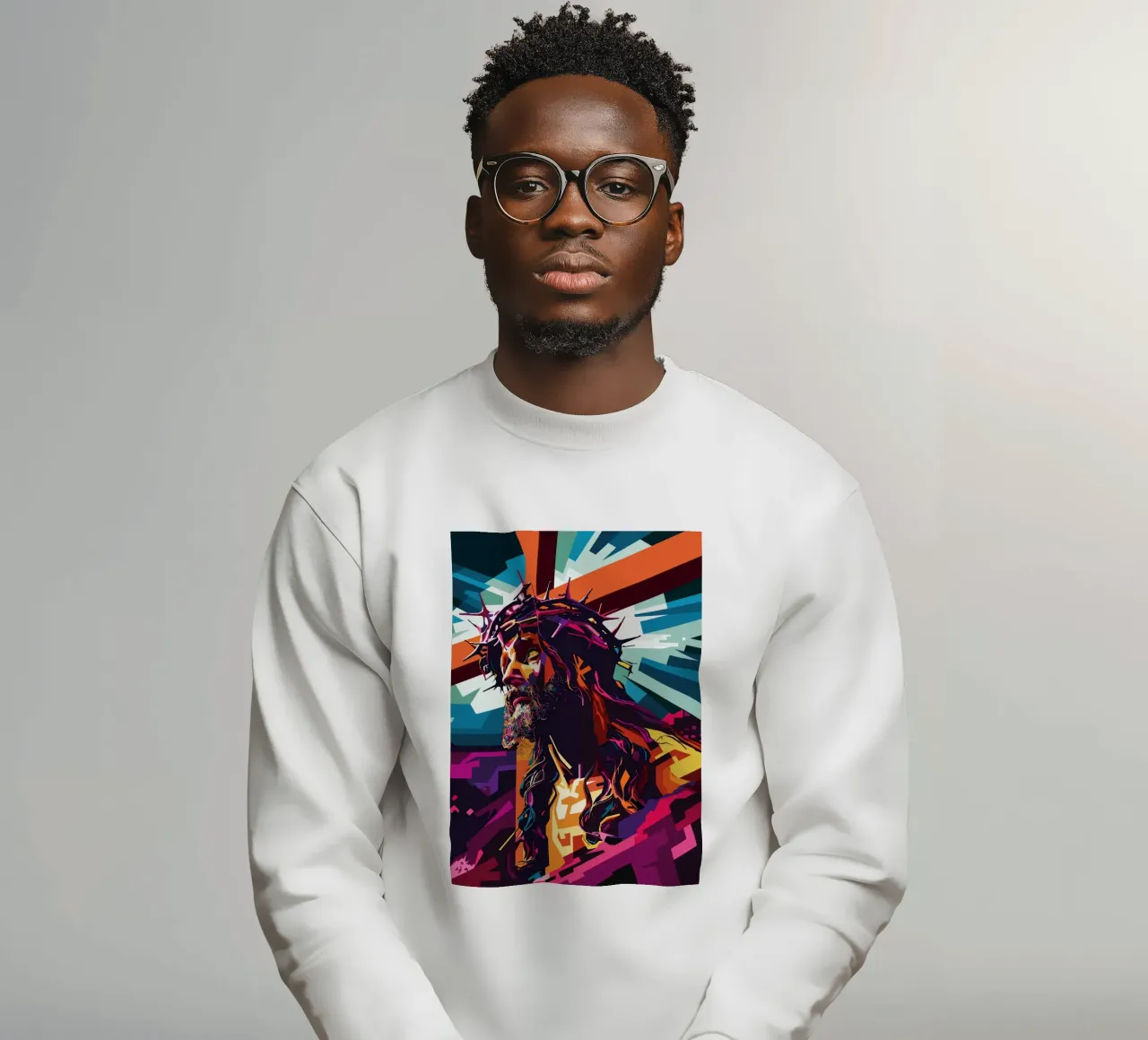 The Savior Died on the Cross Pop Art felpa da YUDHISGRAFIS