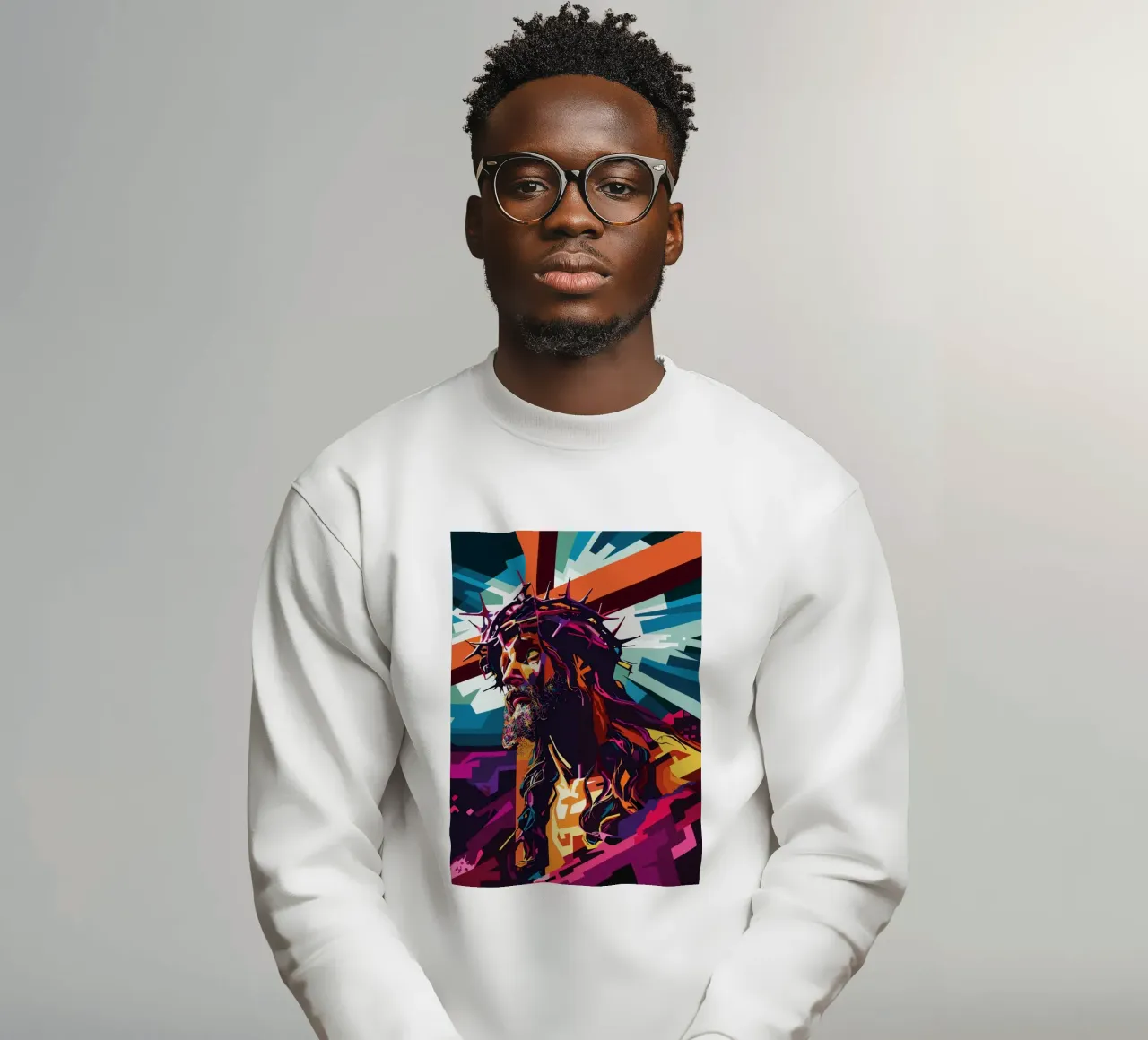 The Savior Died on the Cross Pop Art felpa da YUDHISGRAFIS