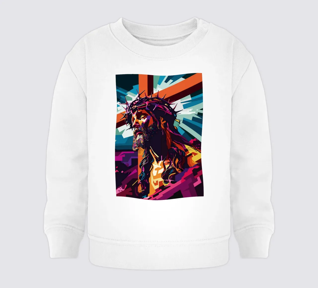 The Savior Died on the Cross Pop Art felpa neonato da YUDHISGRAFIS