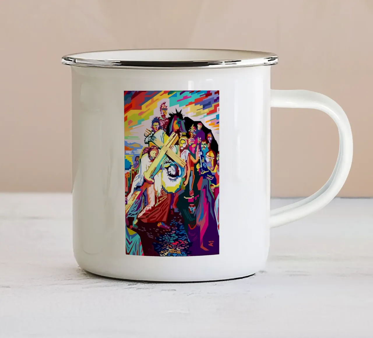 Golgota WPAP tazza in smalto da YUDHISGRAFIS