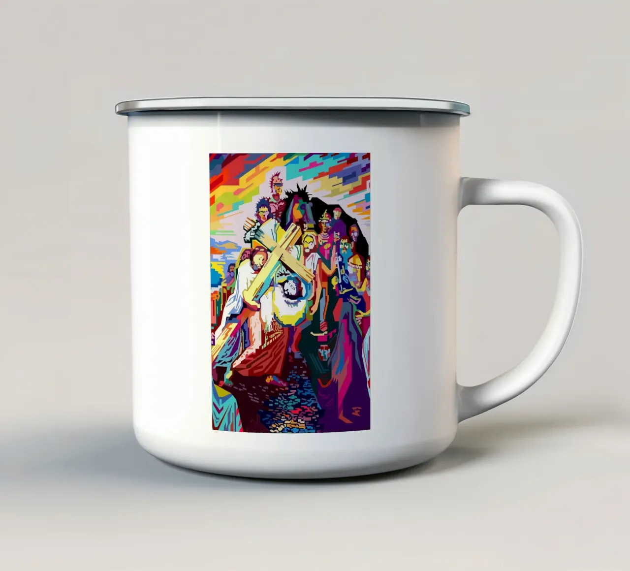 Golgota WPAP tazza in smalto da YUDHISGRAFIS