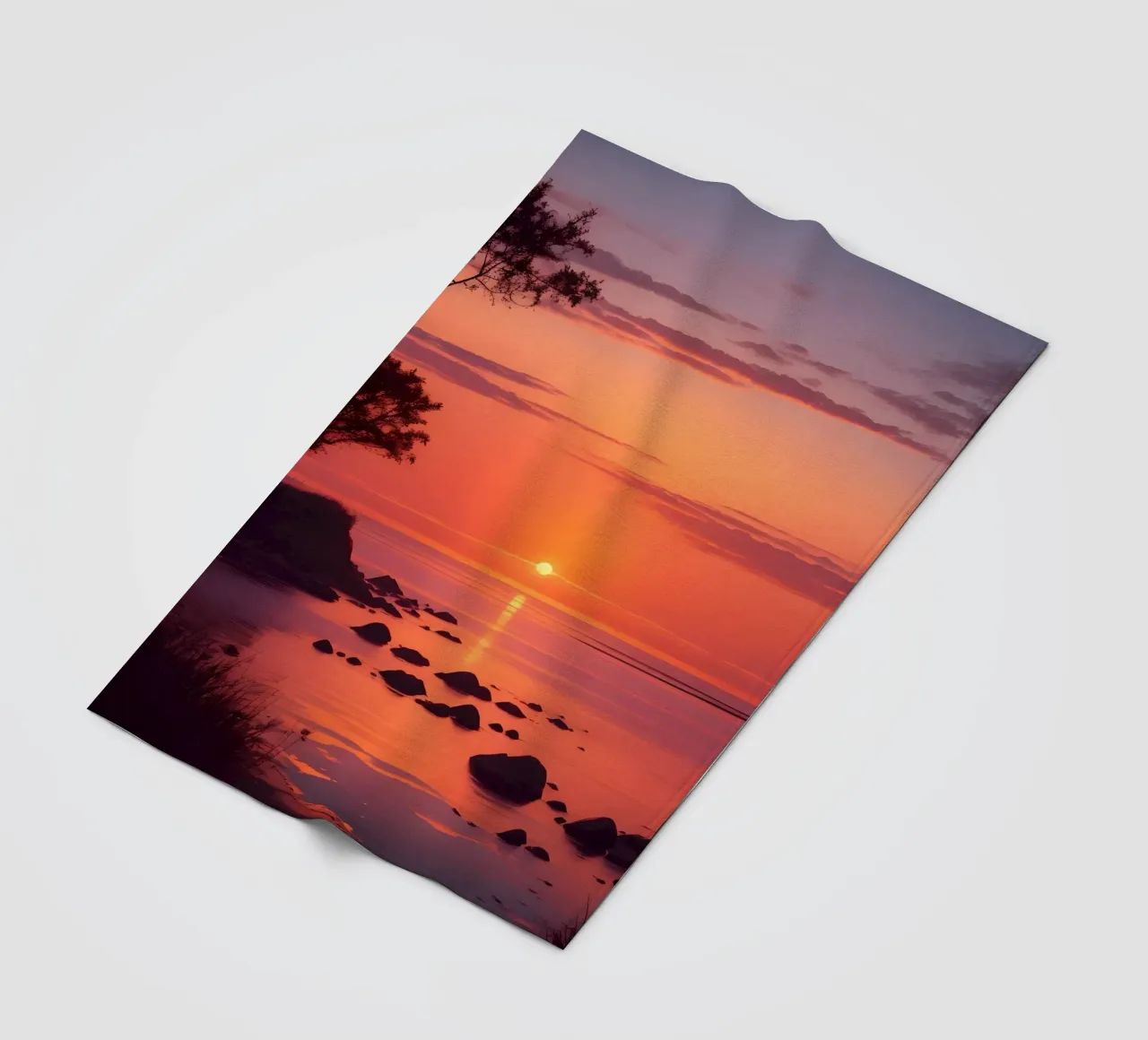 Scena di tramonto sull'oceano coperta in pile da Charnwood Prints