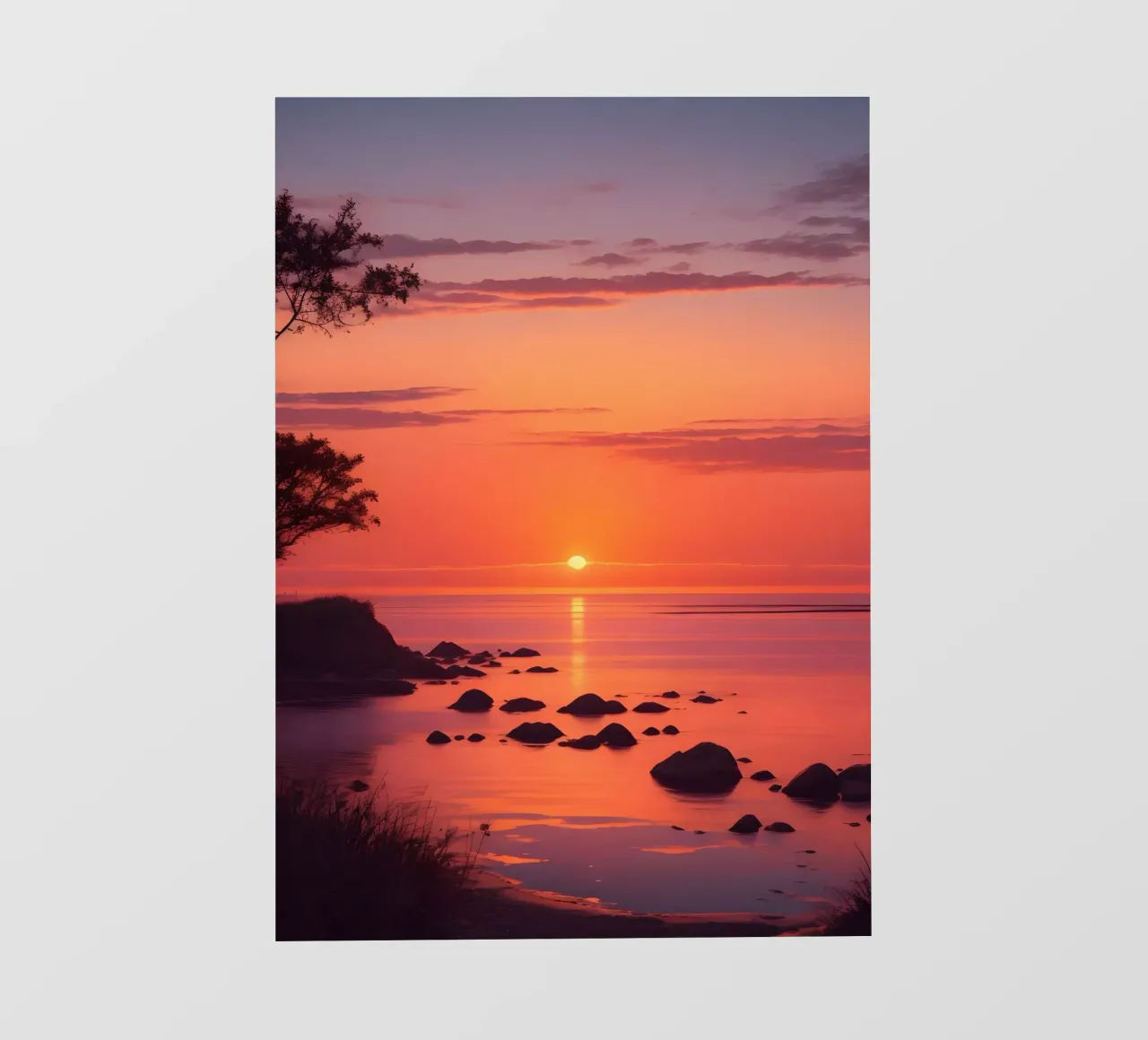 Scena di tramonto sull'oceano pellicola backlit da Charnwood Prints