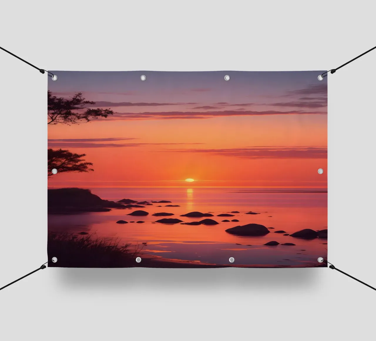 Scena di tramonto sull'oceano telo in pvc da Charnwood Prints