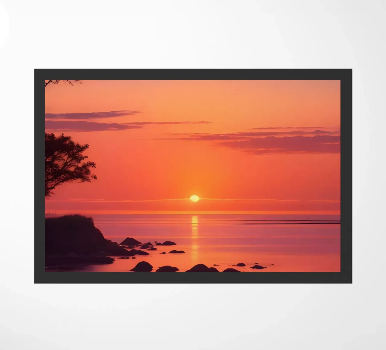 Scena di tramonto sull'oceano zerbino da Charnwood Prints