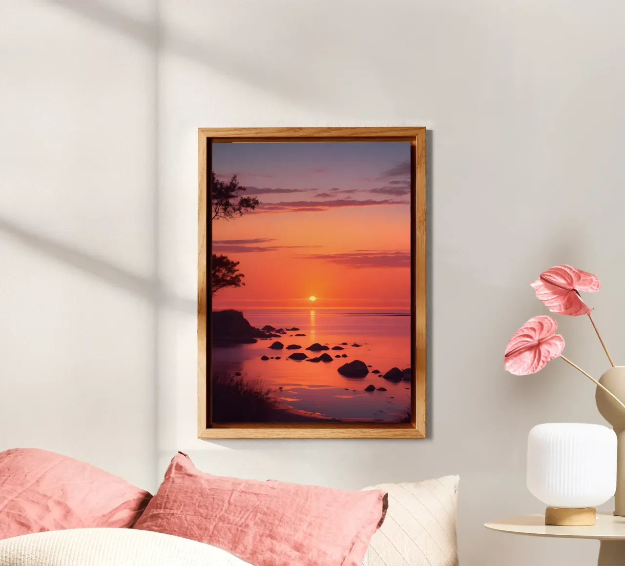 Scena di tramonto sull'oceano alluminio dibond da Charnwood Prints