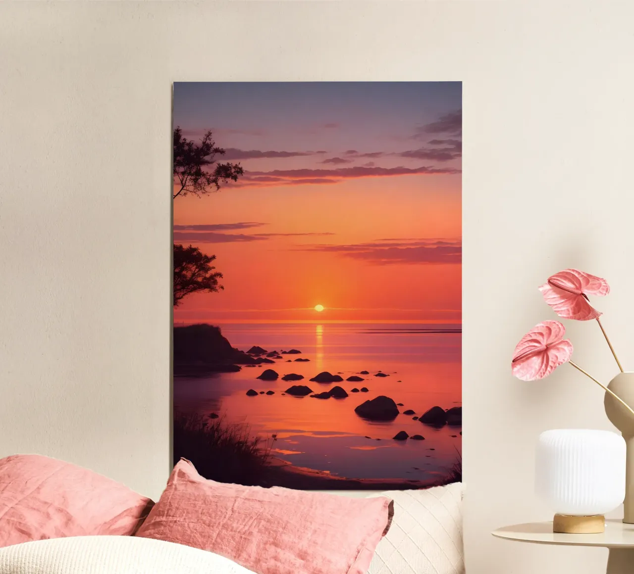 Scena di tramonto sull'oceano alluminio dibond da Charnwood Prints