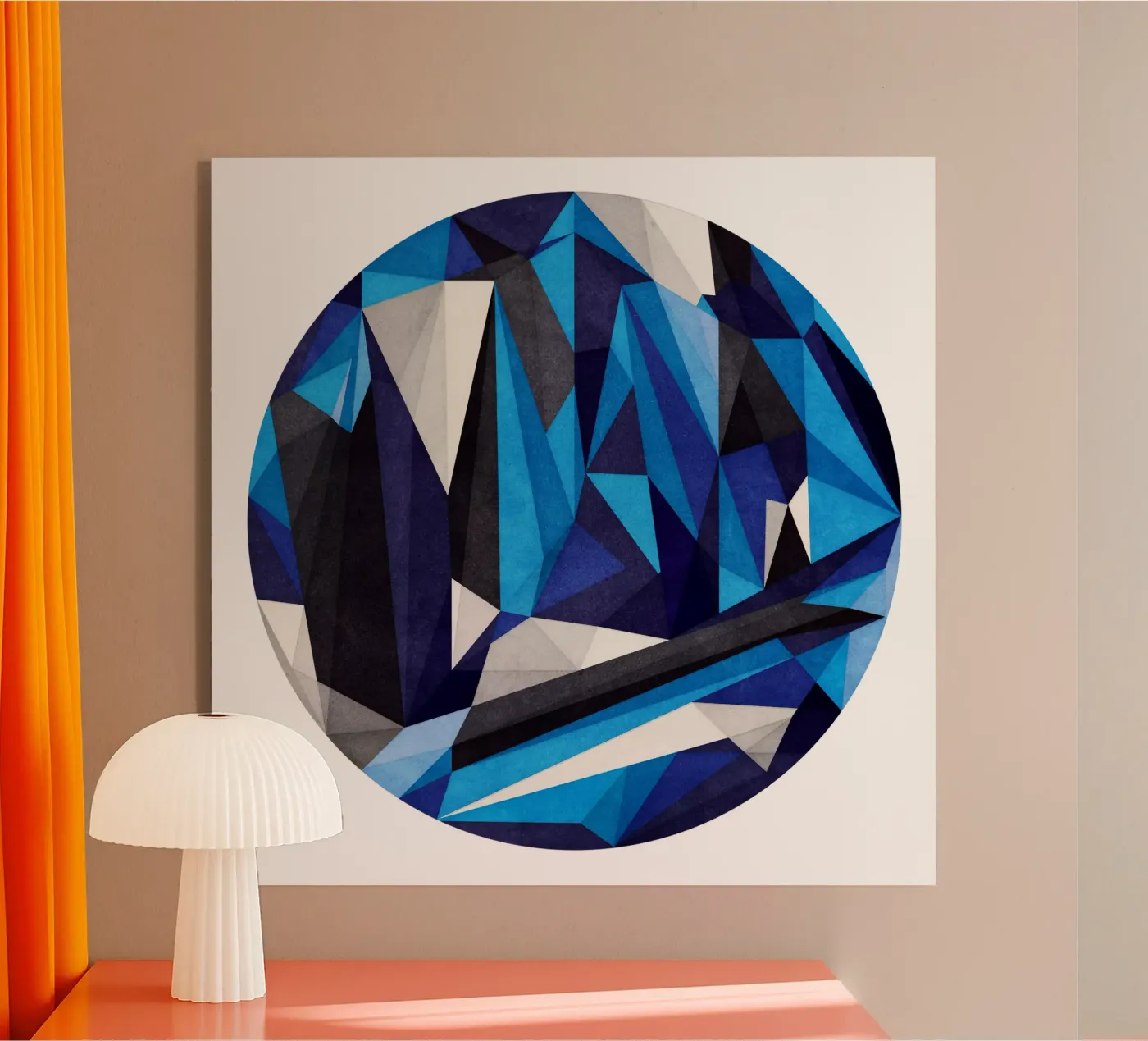Blue Something acryl van Lines Inside