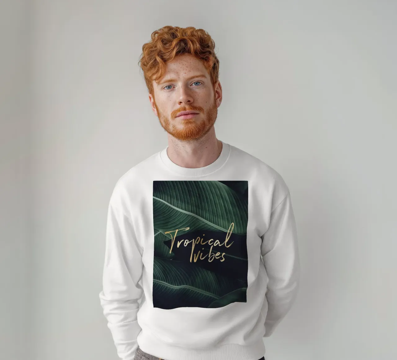 Tropical Vibes - Green Leaves Art Print sweatshirt by Whole©