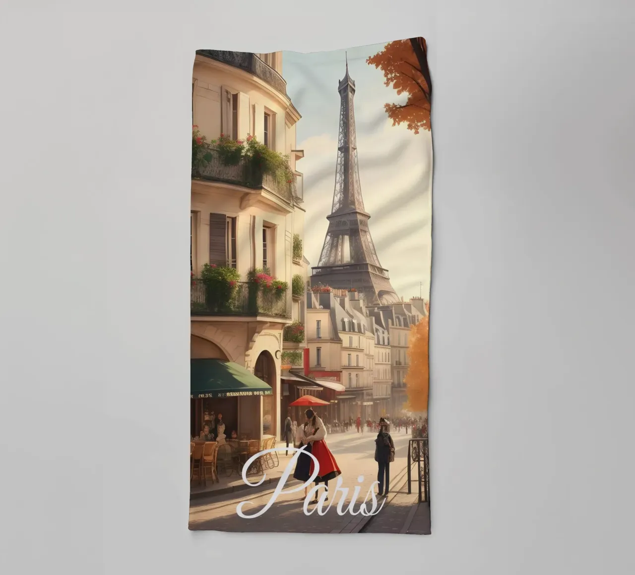 Parigi Torre Eiffel - Scena del paesaggio urbano asciugamano da bagno da Charnwood Prints