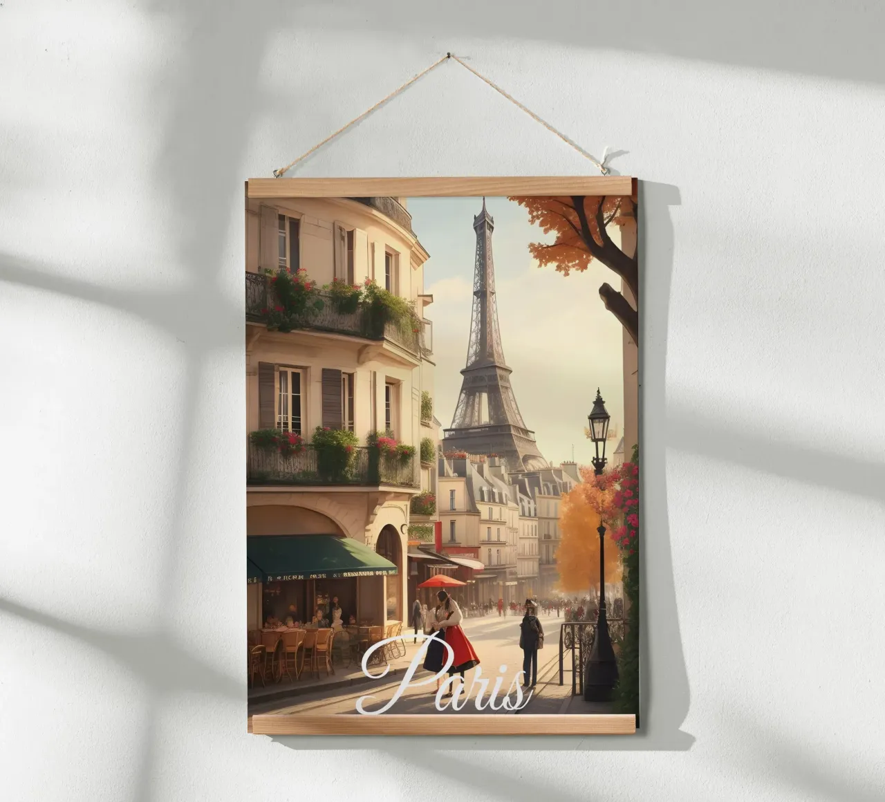 Paisaje urbano de la Torre Eiffel de París poster con marco de plástico de Charnwood Prints