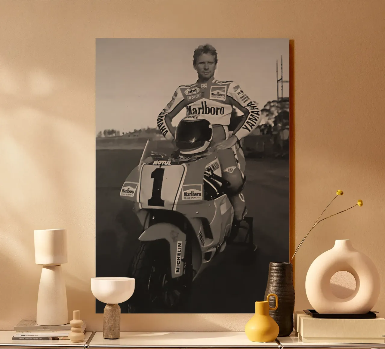 Wayne Rainey acryl van Black White Poster