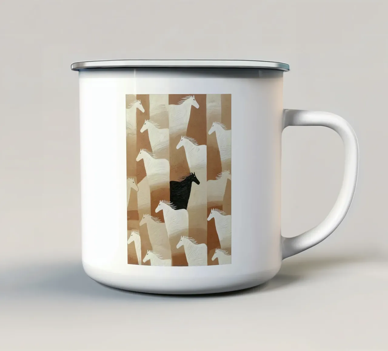 Shadow in the Stampede tazza in smalto da Solenne West