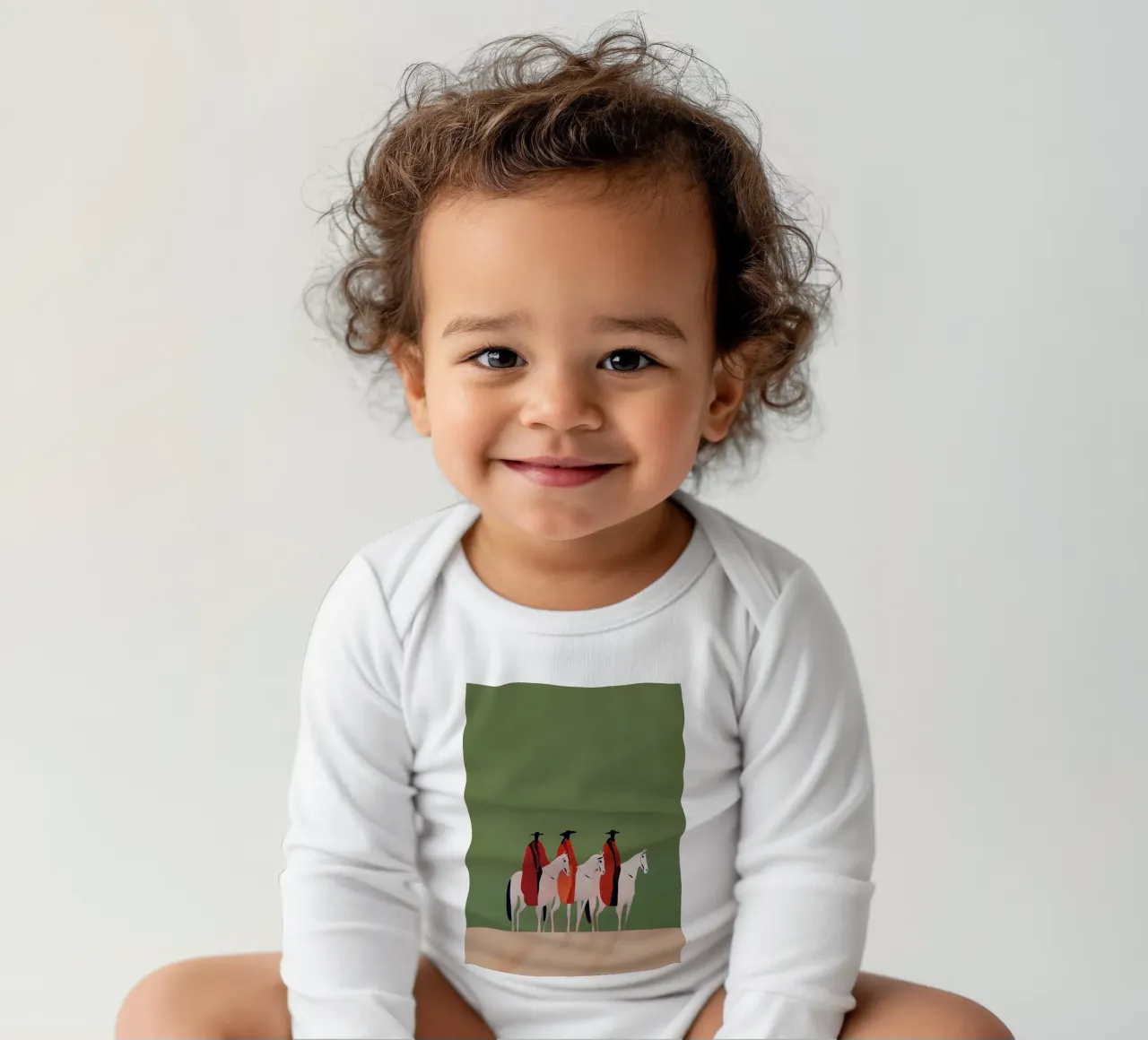 Three Riders body neonato maniche lunghe da Solenne West