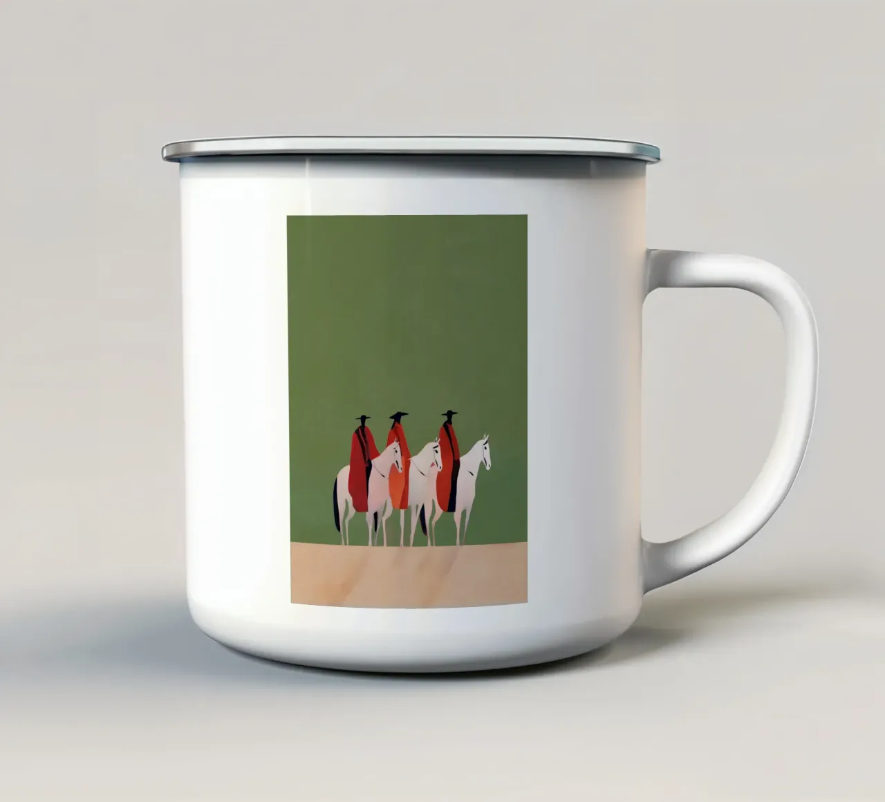 Three Riders tazza in smalto da Solenne West