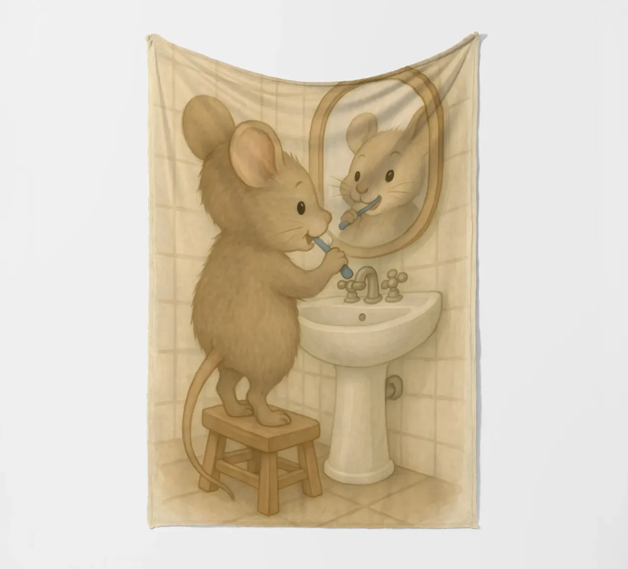 La routine mattutina di un topo coperta in pile da kisho art