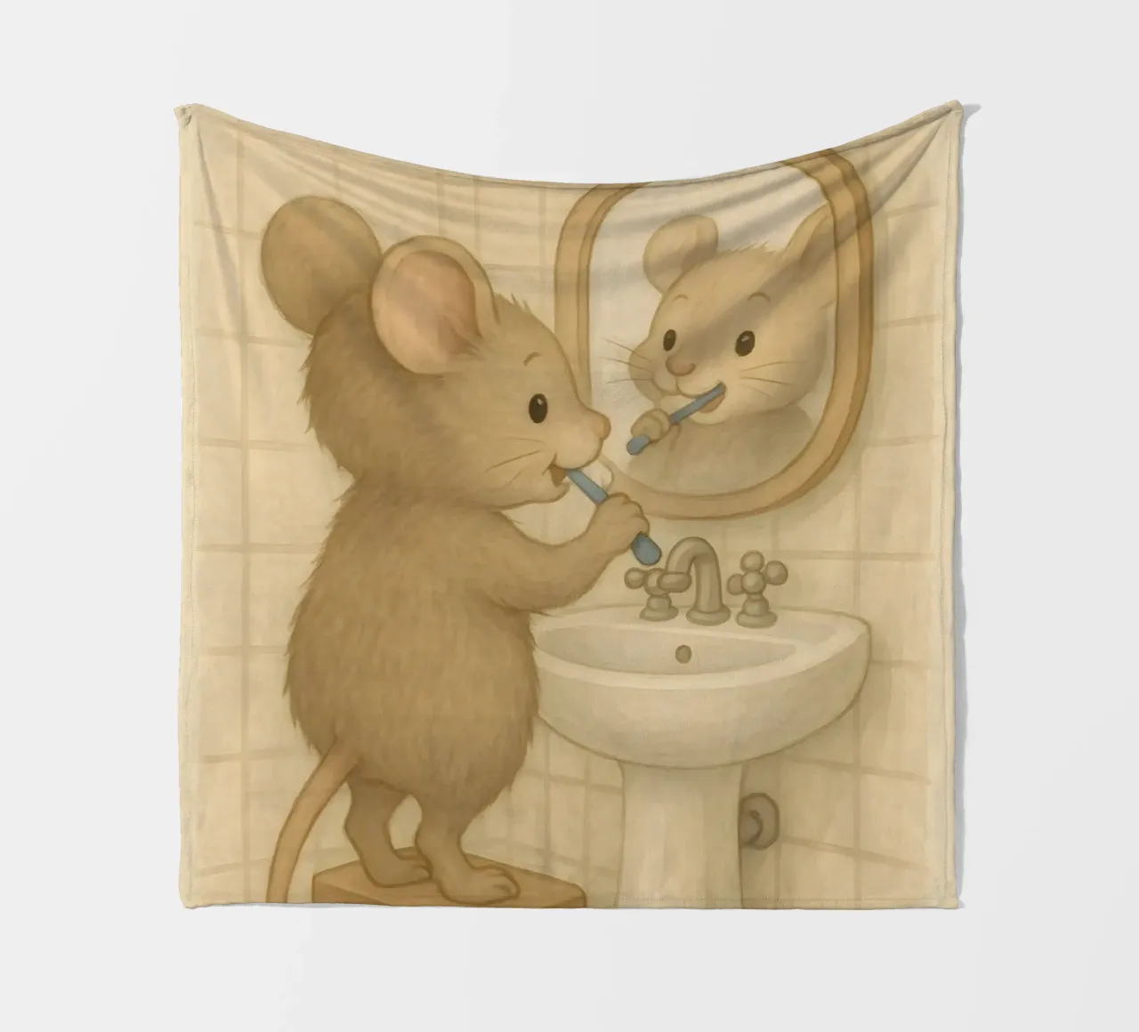 La routine mattutina di un topo coperta in pile da kisho art