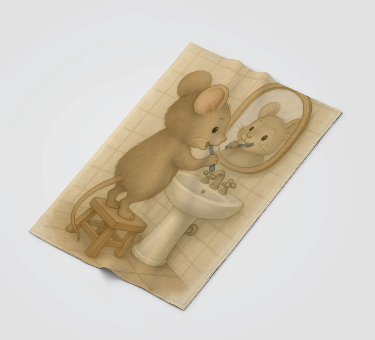 La routine mattutina di un topo coperta in pile da kisho art