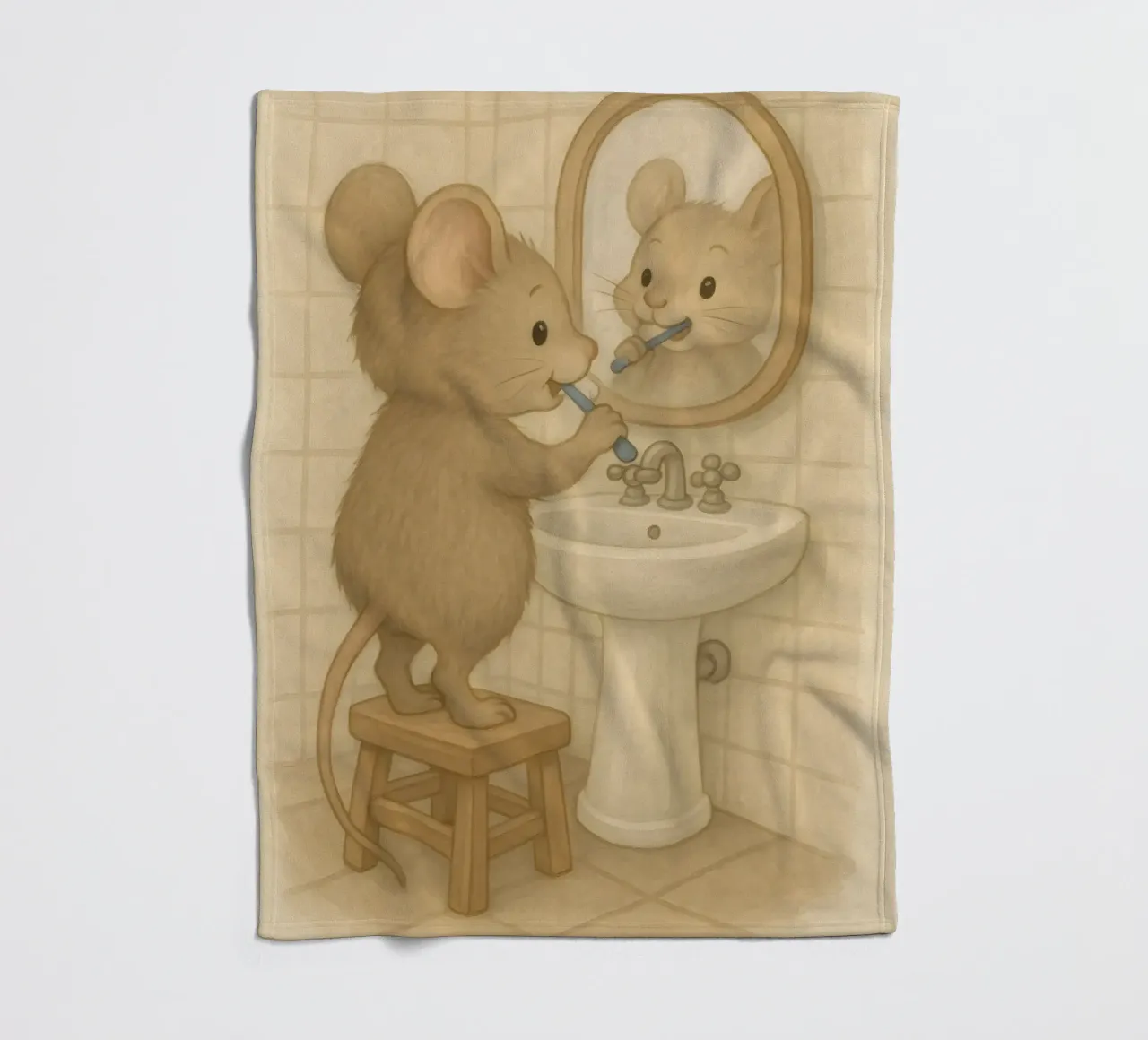 La routine mattutina di un topo coperta in pile da kisho art