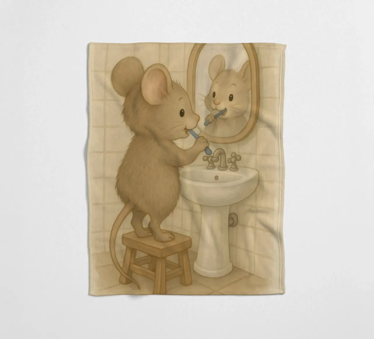 La routine mattutina di un topo coperta in pile da kisho art