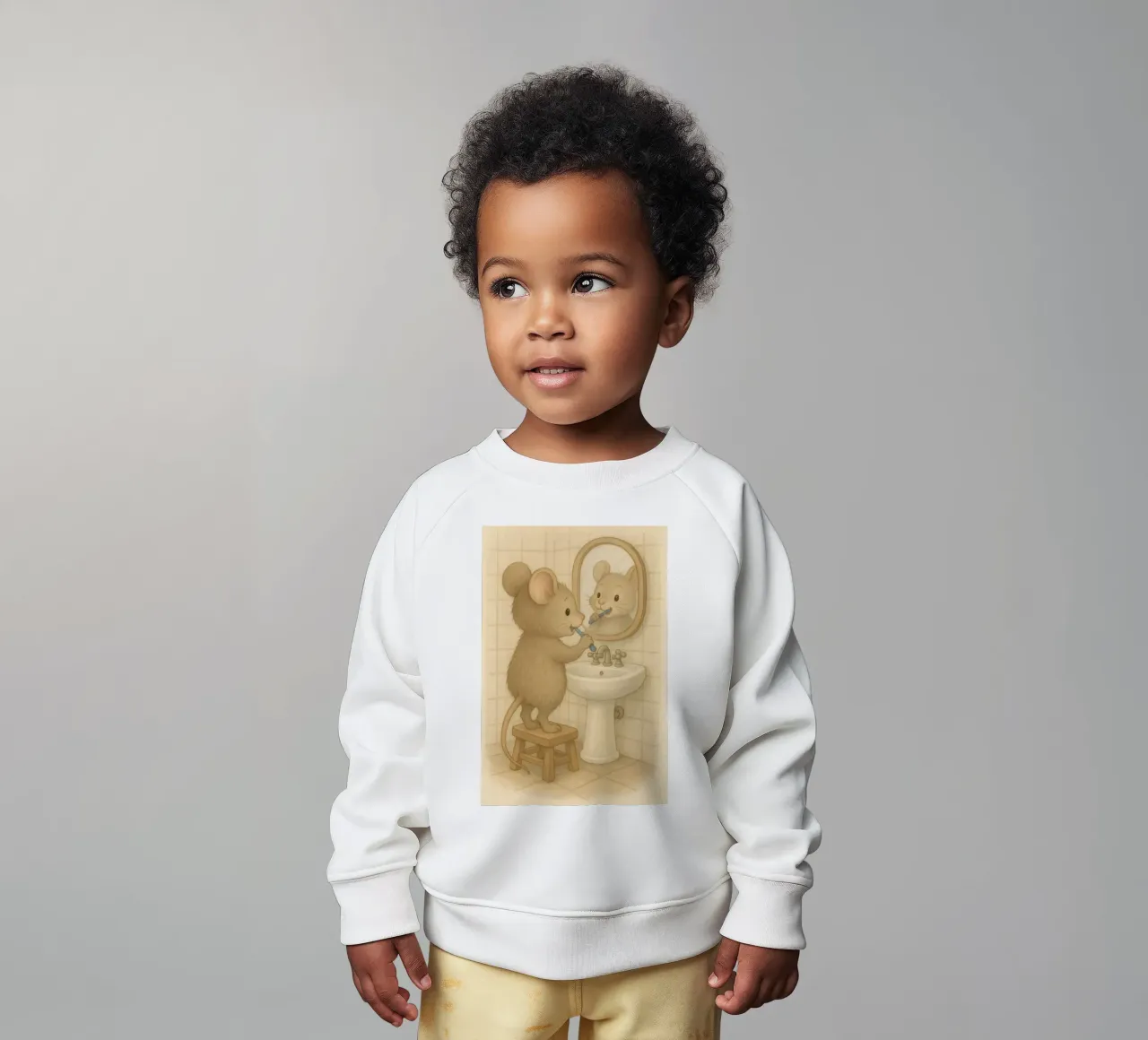 La routine mattutina di un topo felpa neonato da kisho art