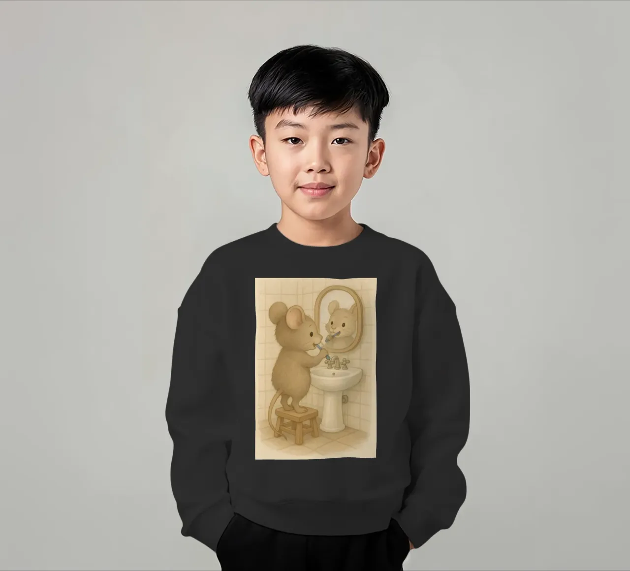 La routine mattutina di un topo felpa bambino da kisho art