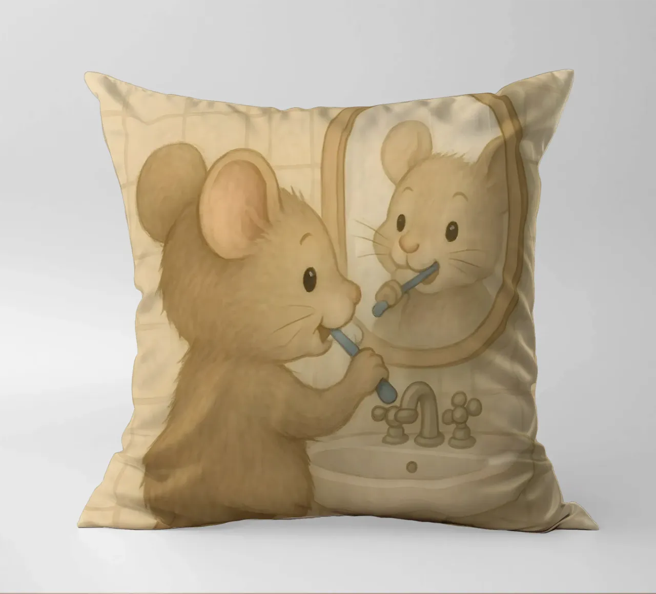 La routine mattutina di un topo cuscino da kisho art