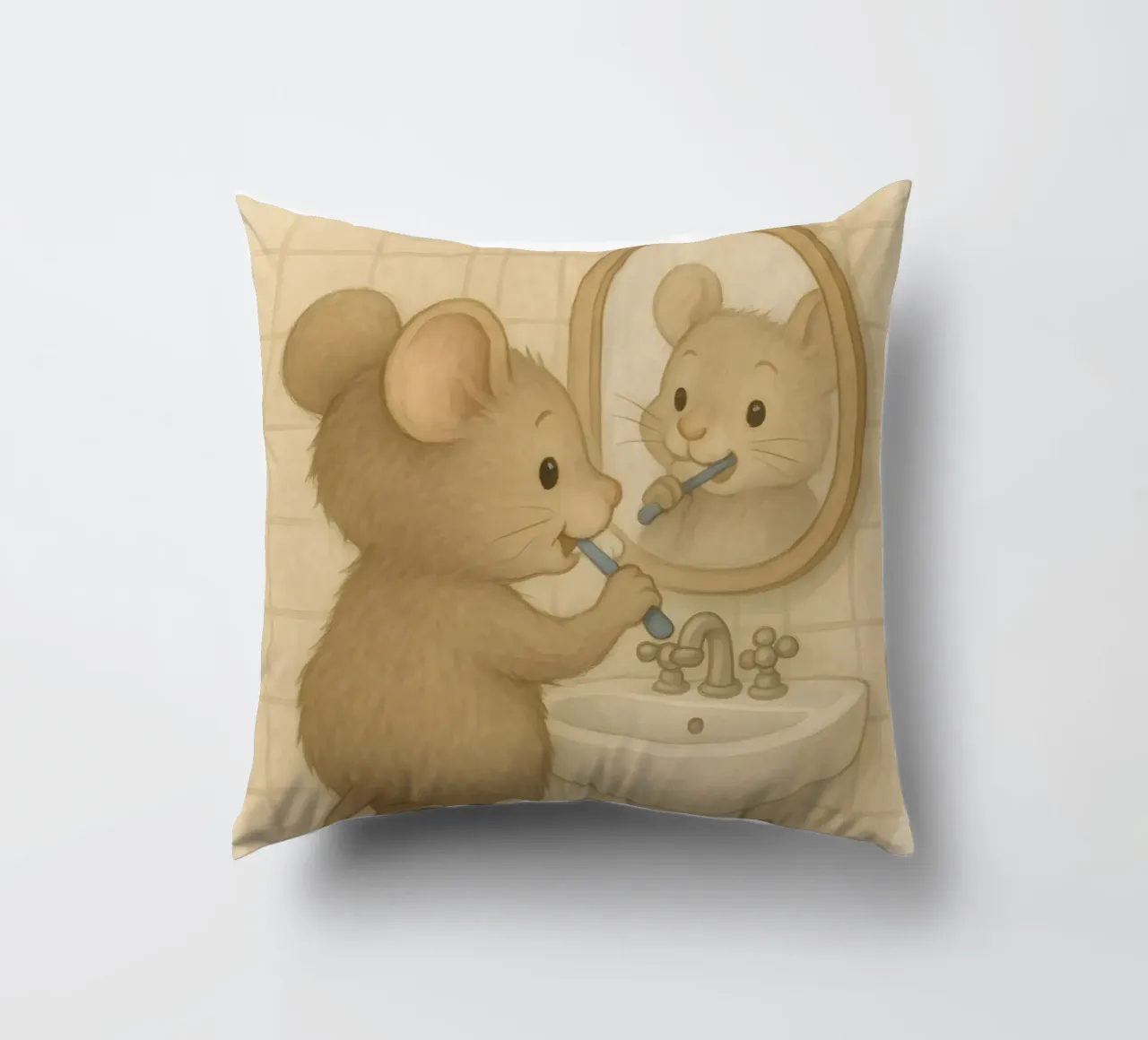 La routine mattutina di un topo cuscino da kisho art