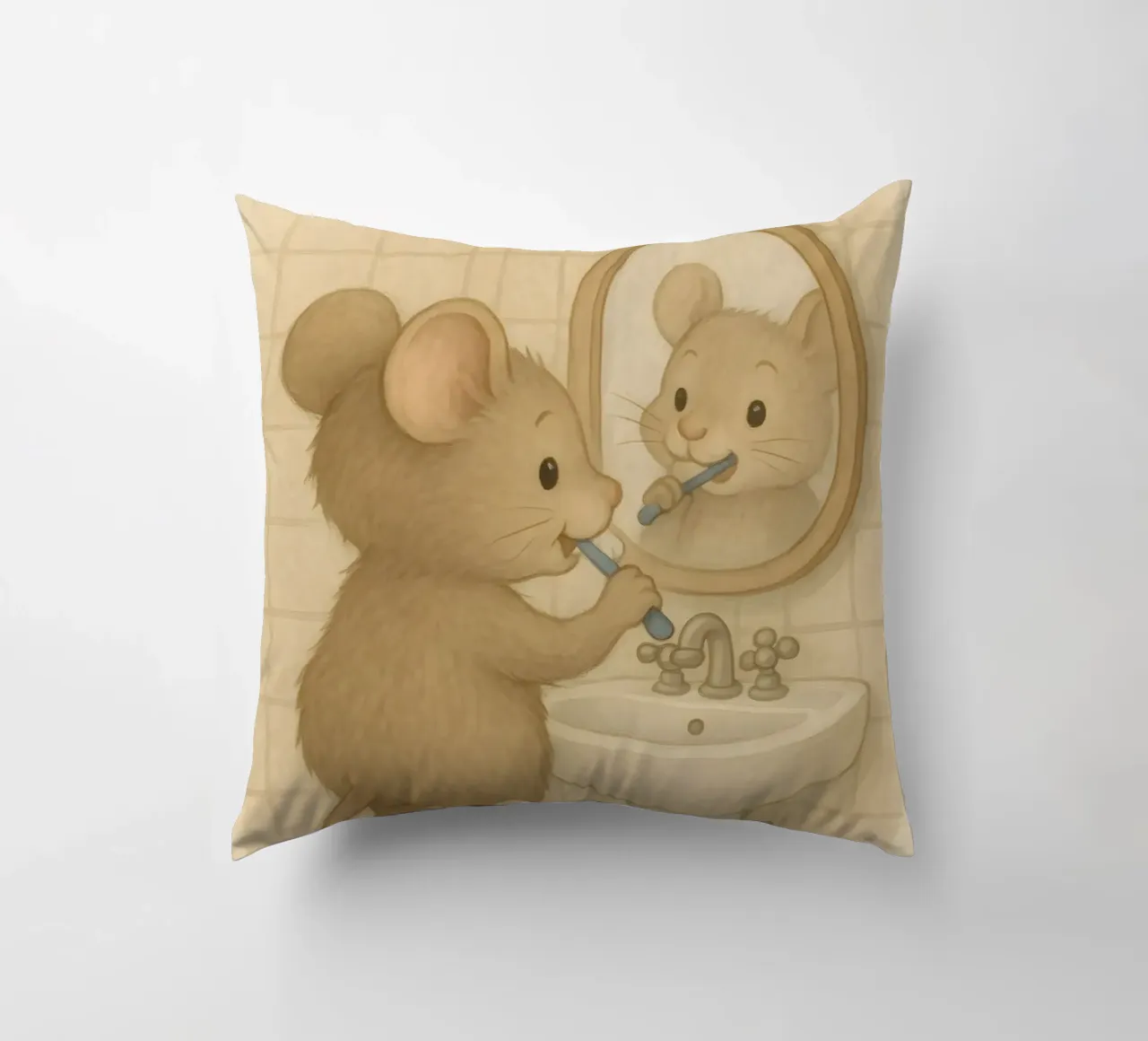 La routine mattutina di un topo cuscino da kisho art