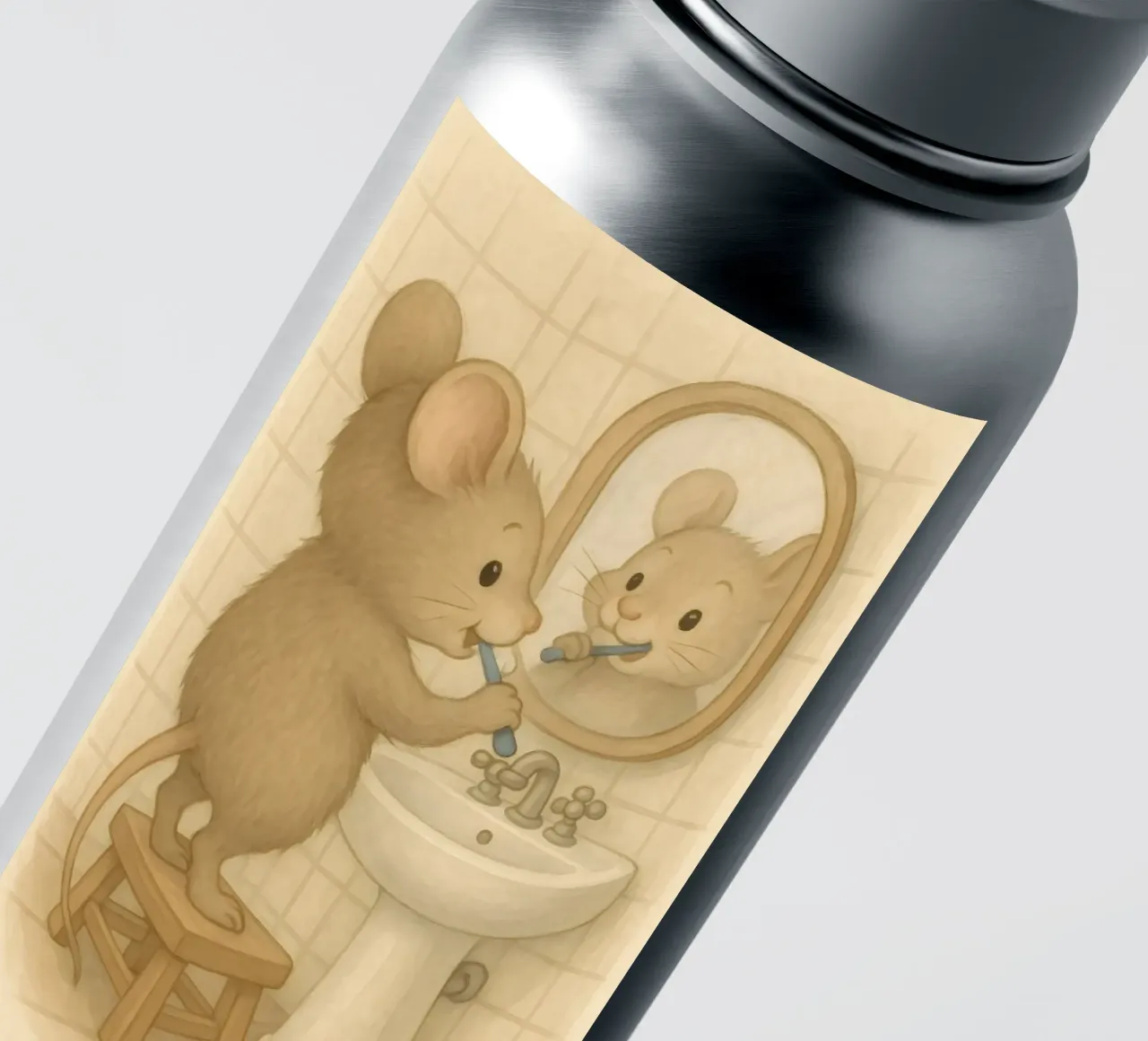 La routine mattutina di un topo adesivo da kisho art