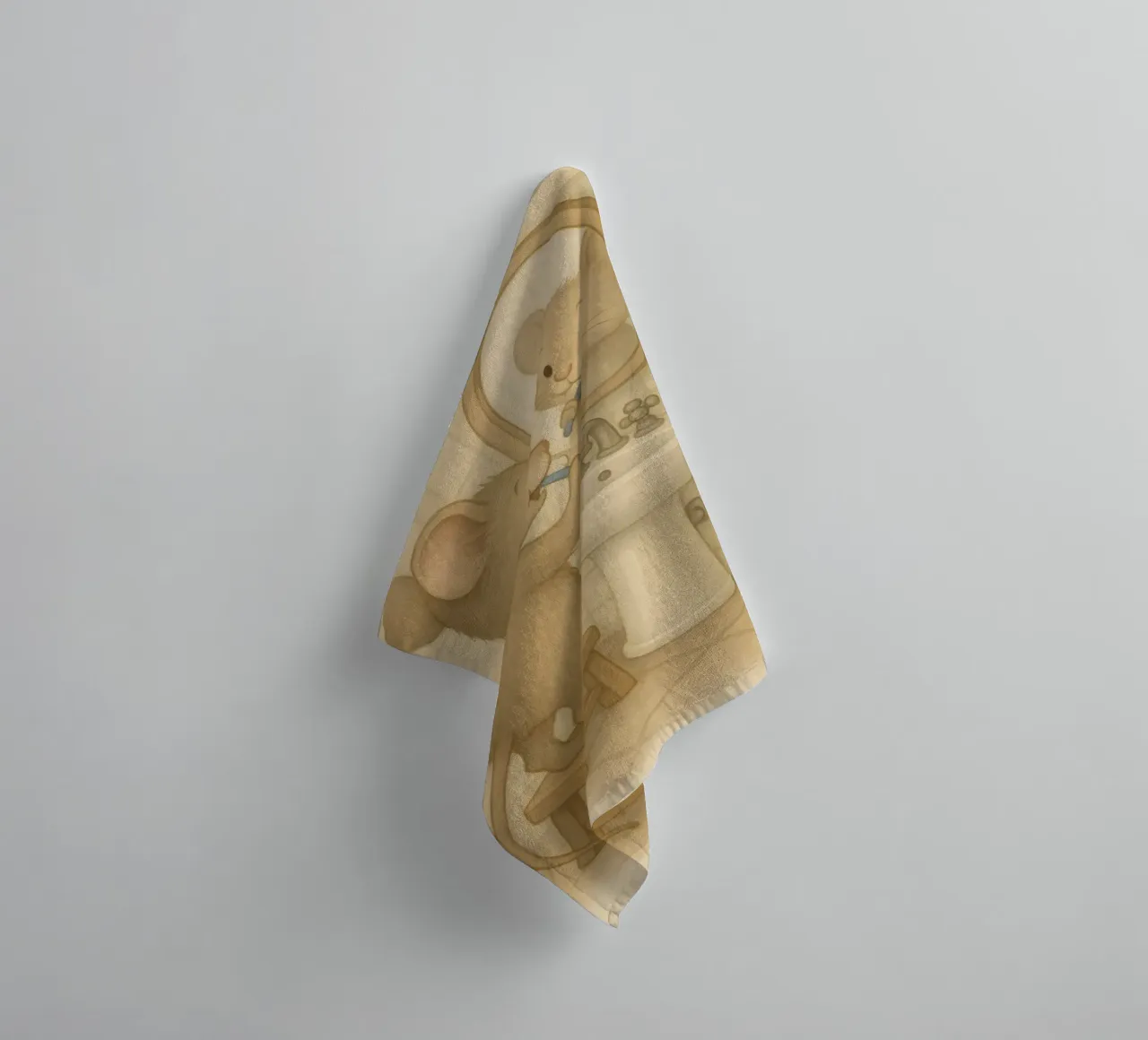 La routine mattutina di un topo asciugamano da bagno da kisho art