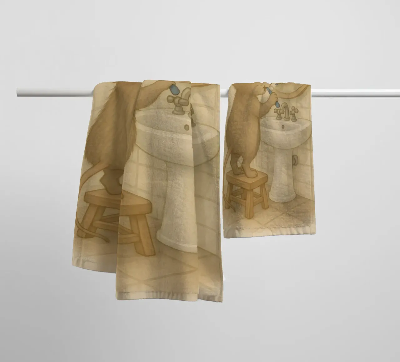 La routine mattutina di un topo asciugamano da bagno da kisho art