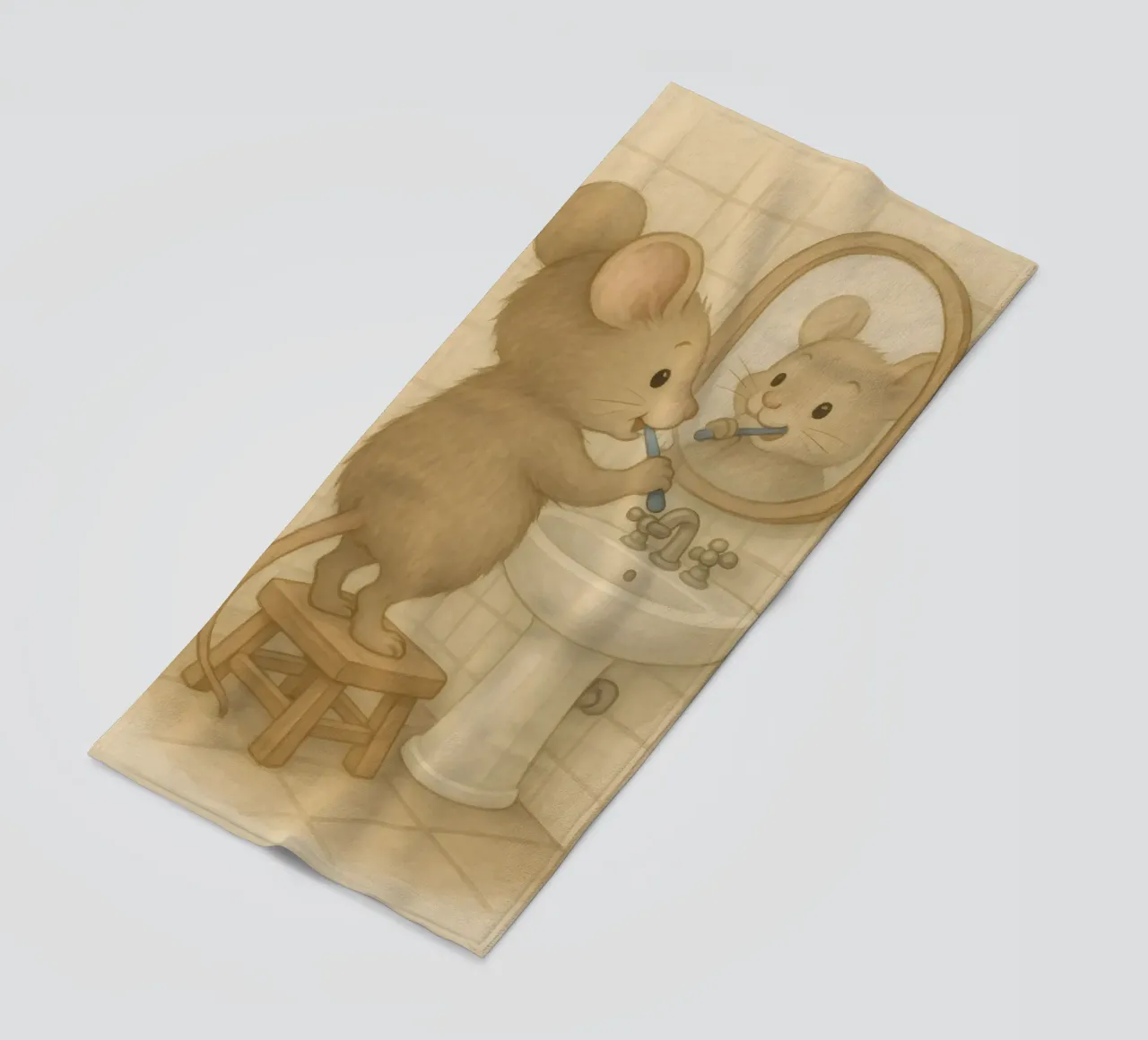 La routine mattutina di un topo telo mare da kisho art