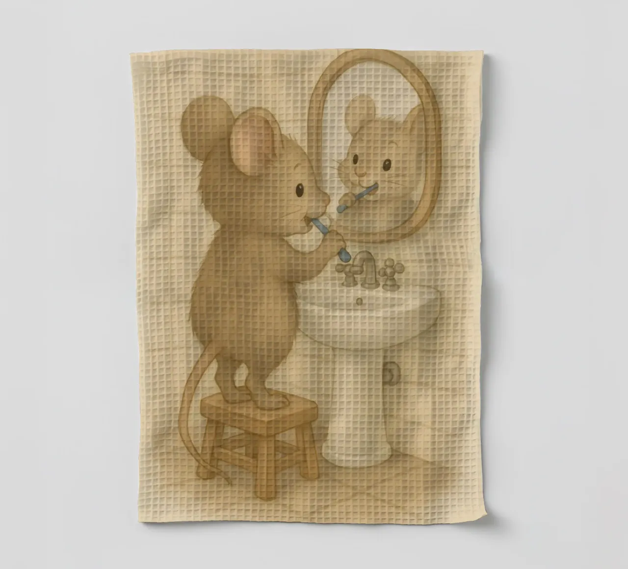 Morgenroutine einer Maus Geschirrtuch von kisho art