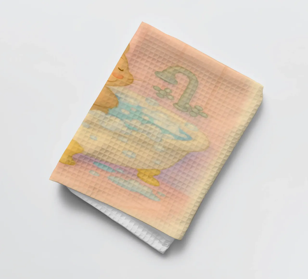 Un topo che fa un bagno accogliente canovaccio da cucina da kisho art