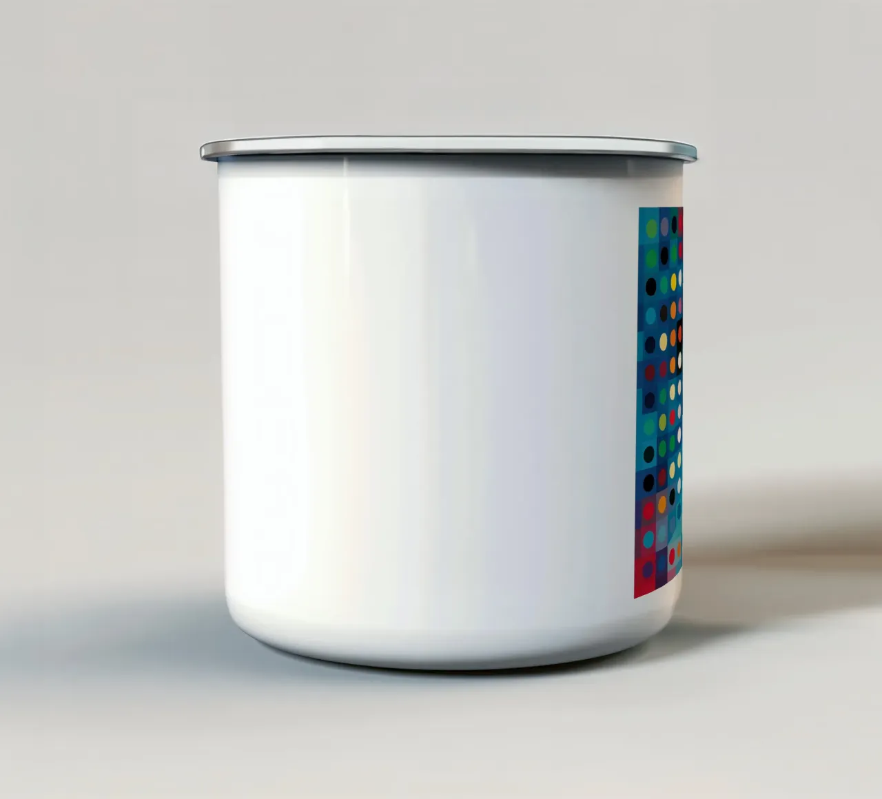 Sinfonia a pois | Corsa ai colori della Pixel Art tazza in smalto da Autofocus