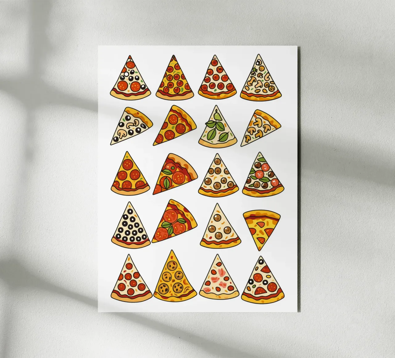 A Slice of Heaven: Pizza Pattern Collection alluminio dibond da vintageshop