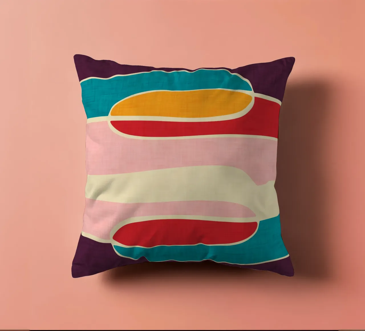 Wondering Waves - Mid Century Modern cuscino da susanacosta