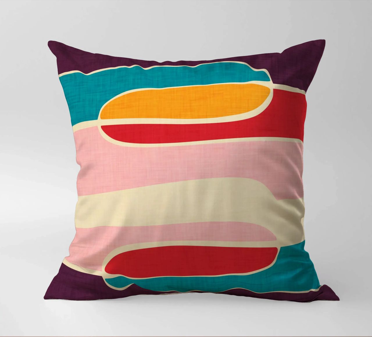 Wondering Waves - Mid Century Modern decorative cushion by susanacosta