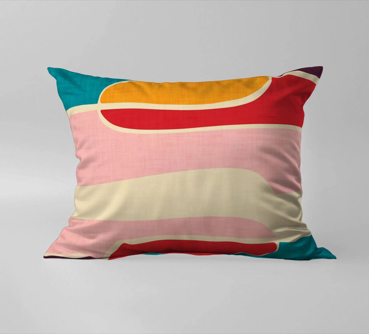 Wondering Waves - Mid Century Modern decorative cushion by susanacosta