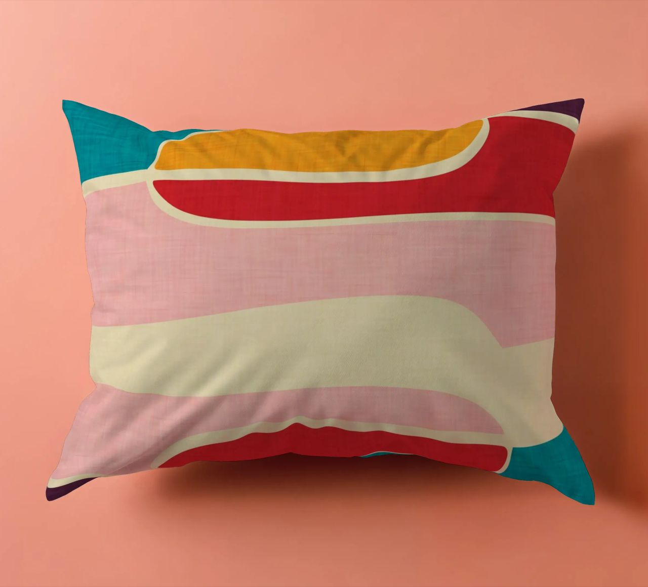 Wondering Waves - Mid Century Modern decorative cushion by susanacosta