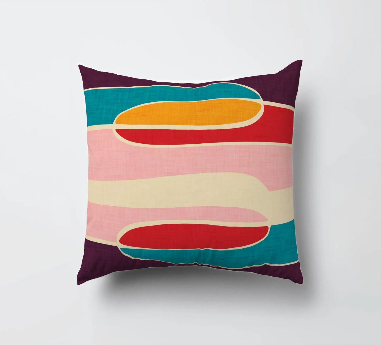 Wondering Waves - Mid Century Modern decorative cushion by susanacosta