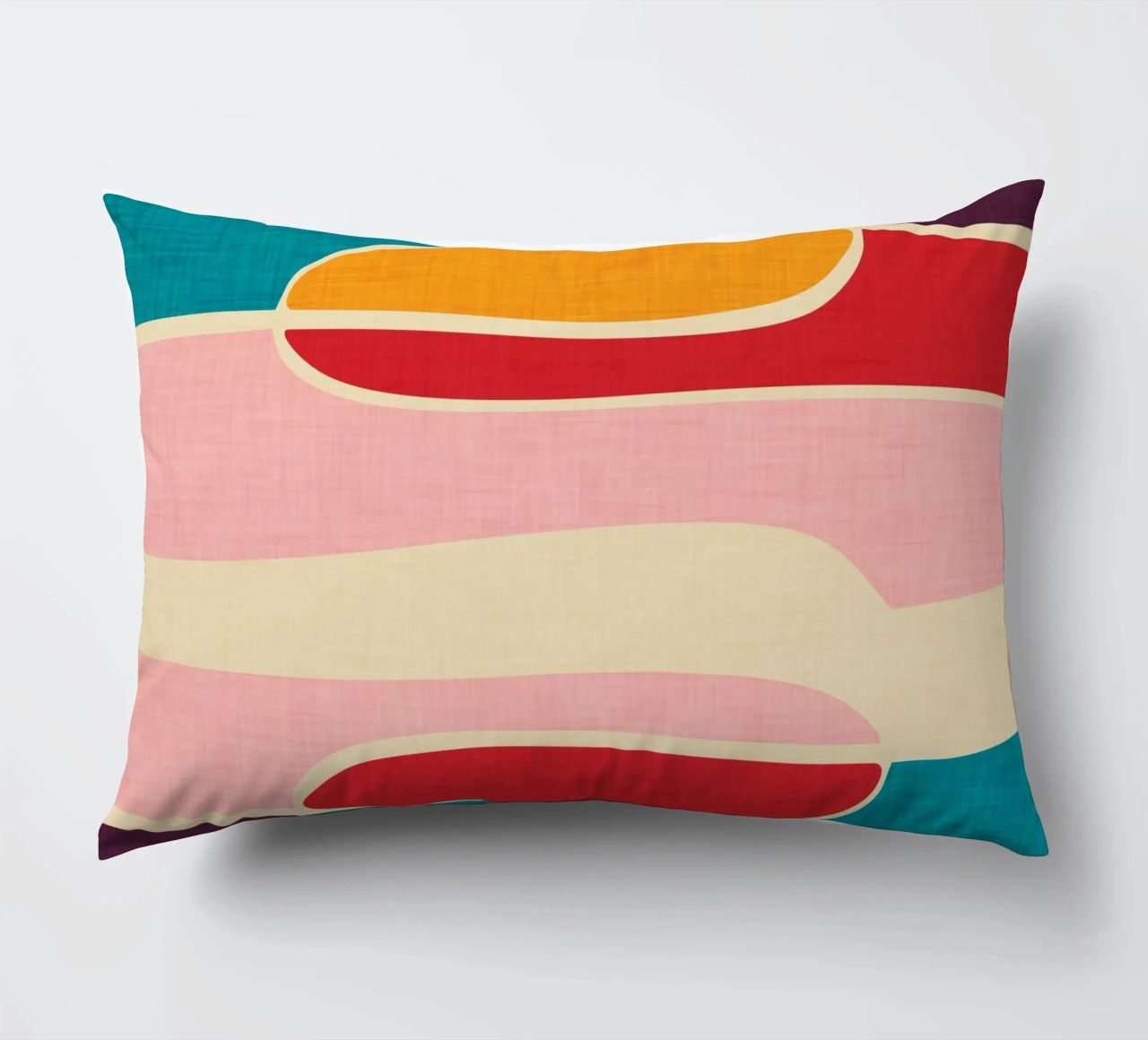 Wondering Waves - Mid Century Modern decorative cushion by susanacosta