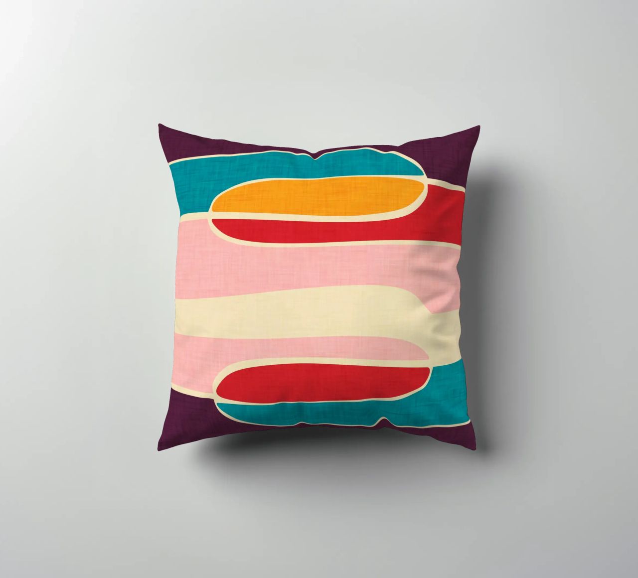 Wondering Waves - Mid Century Modern decorative cushion by susanacosta