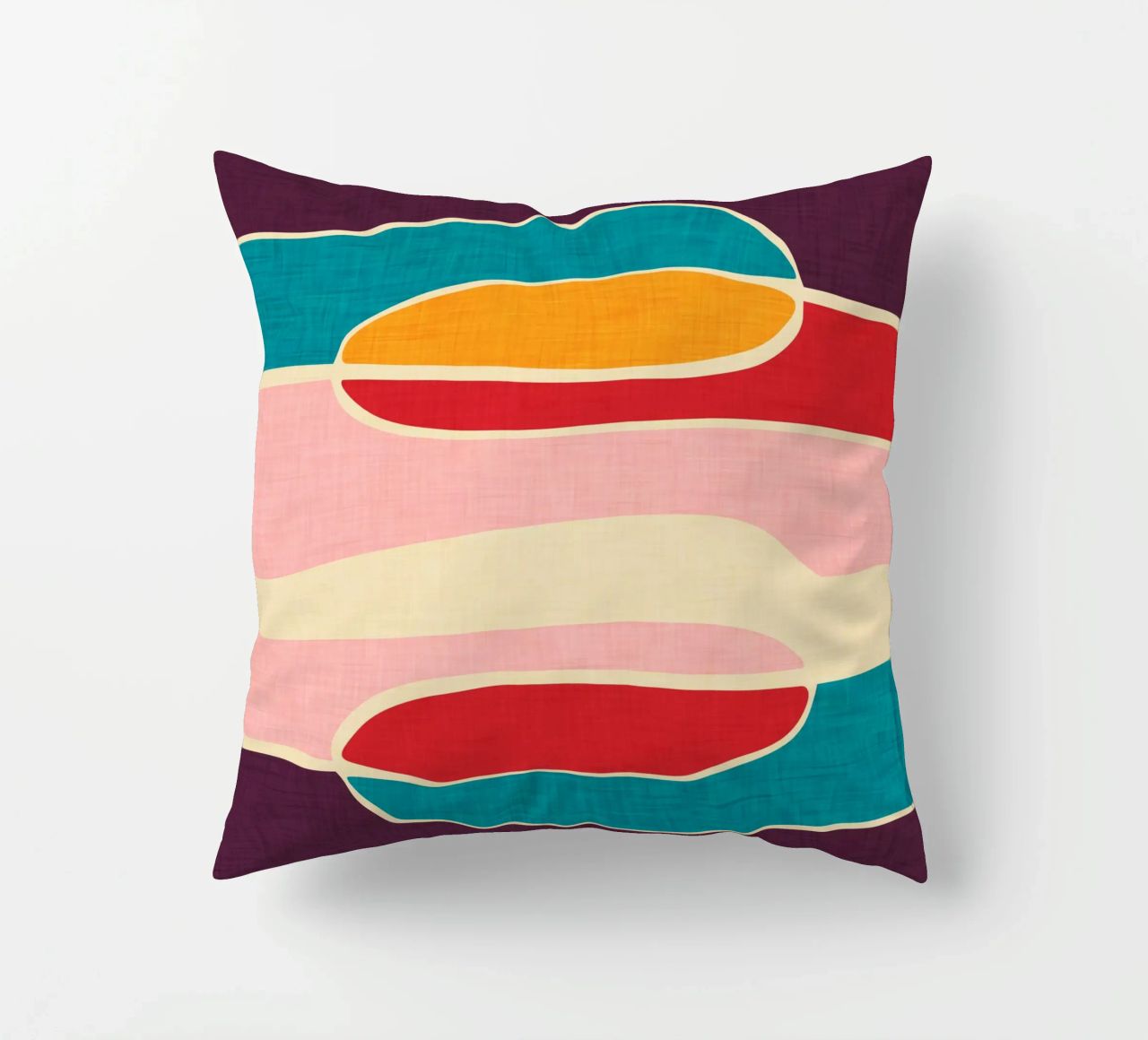 Wondering Waves - Mid Century Modern decorative cushion by susanacosta