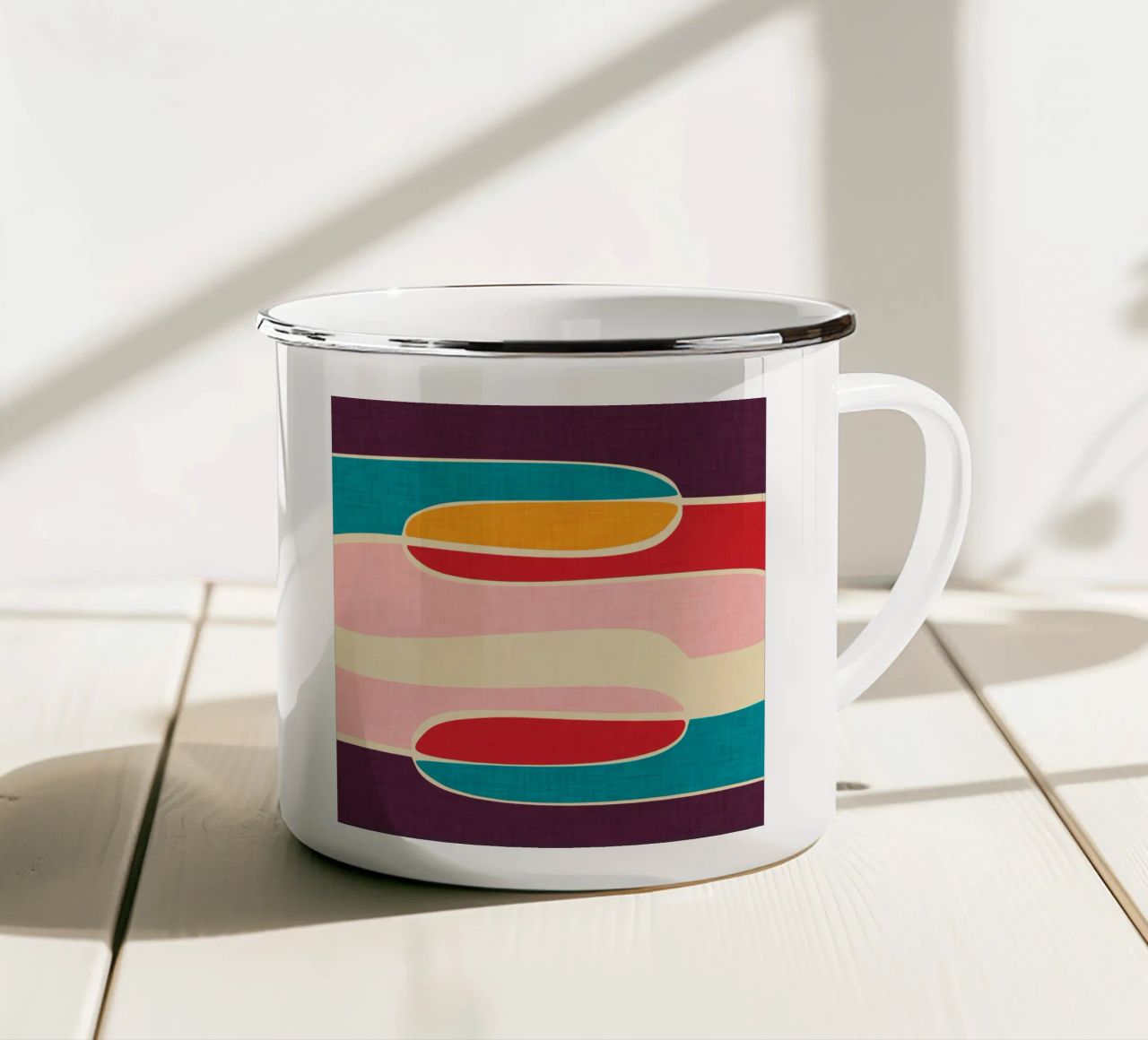 Wondering Waves - Mid Century Modern tazza in smalto da susanacosta