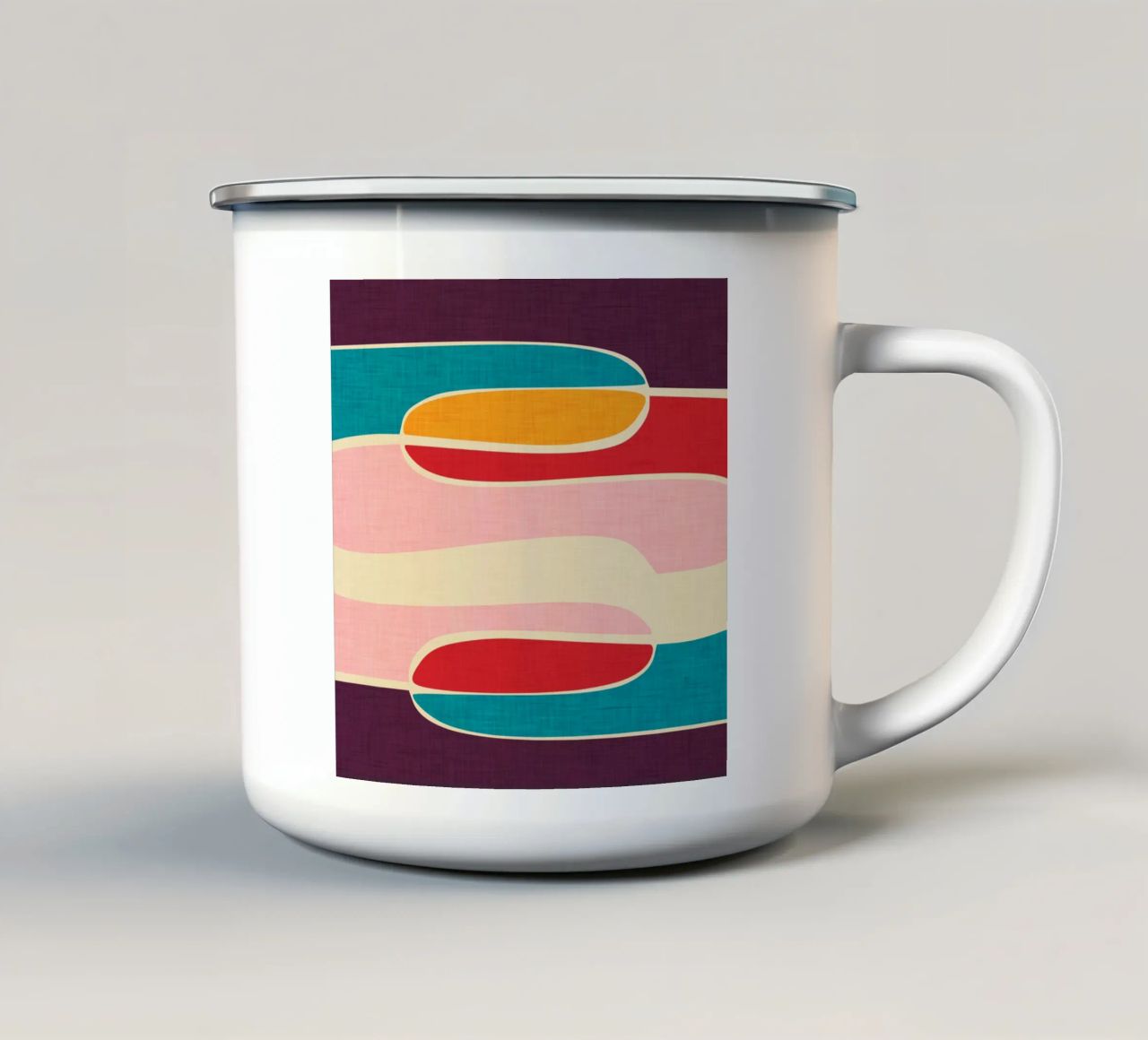 Wondering Waves - Mid Century Modern tazza in smalto da susanacosta
