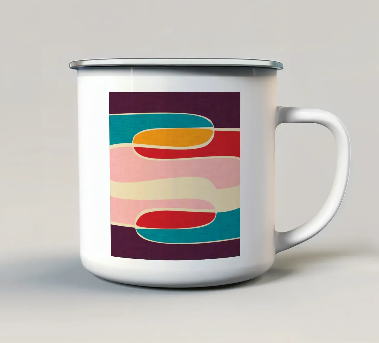 Wondering Waves - Mid Century Modern tazza in smalto da susanacosta